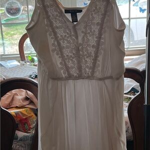 Style & Co. Ivory Midi Dress with Floral Lace